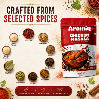 Aromiq Chicken Masala Powder 100g | Authentic Indian Spice Blend | 100% Natural