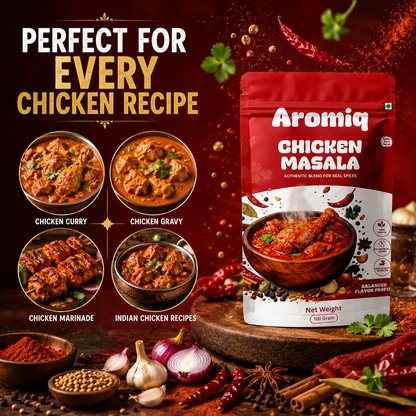 Aromiq Chicken Masala Powder 100g | Authentic Indian Spice Blend | 100% Natural