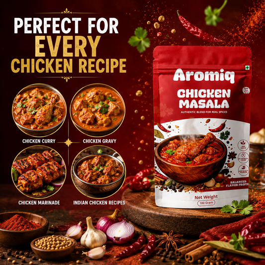 Aromiq Chicken Masala Powder 100g | Authentic Indian Spice Blend | 100% Natural