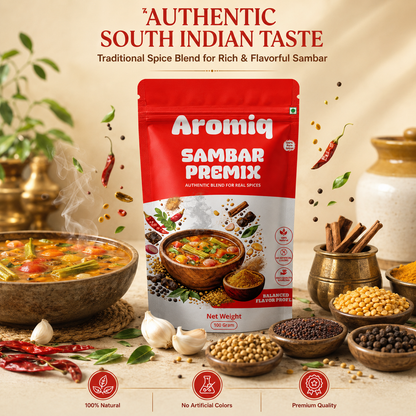 Aromiq Sambar Premix | Authentic South Indian Spice Blend | Ready-to-Cook Sambar Masala